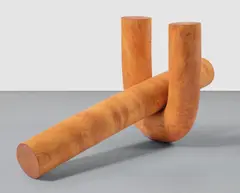 Claudia Comte, Sculpture Object 30, 2014, jacaranda, in 2 parts