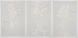 Julia von Eichel, Untitled, 2008, acrylic, mylar and nylon thread on Plexiglas, in 3 parts, each in artist's chosen frame