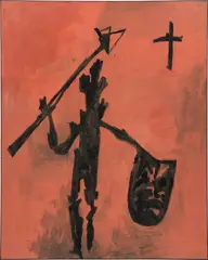 Walter Dahn, Untitled (Don Quixote), 1985, oil on canvas, in artist's frame