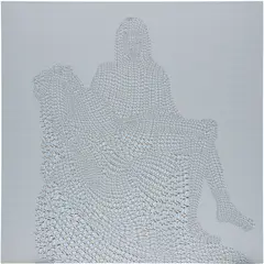 Thomas Bayrle, Pietà Blue Telefon, 2015, silkscreen on canvas