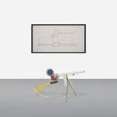Francis Alÿs, Camgun #68, 2005-2006, found objects and pencil on tracing paper in artist's chosen frame, in 2 parts