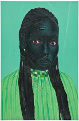 Annan Affotey, Shades of Green, 2021, oil on canvas