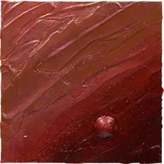 Alteronce Gumby, Meditation in red, 2019, oil, shell and mixed media on panel