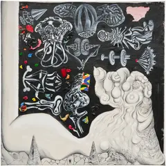 Brisk Bones Befallen by Trenton Doyle Hancock, 2005, acrylic, canvas collage and mixed media on canvas, sold Dec 2025