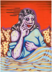 Zoé Blue M., Passionate Attitudes: Nervous, 2020, acrylic and rhinestones on canvas