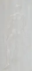 Paul Cadmus, Nude Seen from Back with Vacuum Cleaner, Conte crayon and watercolor on paper