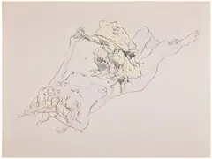 John Altoon, Untitled, from the series Frog and Princess, 1968, ink and airbrush on board
