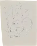 Andy Warhol, The Cat Sat Down and Looked at Me, 1953, ink on Strathmore paper