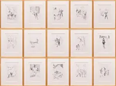 Ciprian Mureşan, Il Romanzo di Cipollino (Cepelica), 2006, pencil on paper, in 15 parts