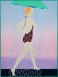 Kiki Kogelnik, Rainy, 1973, oil and acrylic on canvas, in artist's frame