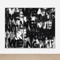 Untitled (WE ARE NOT) by Adam Pendleton, 2020, silkscreen ink on canvas, sold May 2025