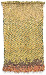 Olga De Amaral, Alquimia 62, 1987, linen, gesso, acrylic, Japanese paper and gold leaf