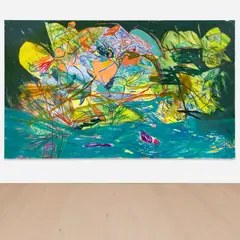 Jadé Fadojutimi, Untitled, 2022, acrylic, oil and oil pastel on canvas