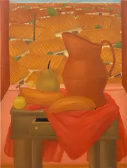 Fernando Botero, Still Life in front of a Window, 1979, oil on canvas