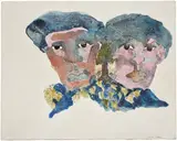 Suzanne Jackson, Two Faces of Bernie Casey, 1973, oil, acrylic and ink on canvas