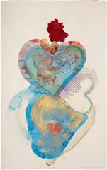 Suzanne Jackson, Totem-Red-Hots, 1977, acrylic and pencil on paper