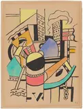 Fernand Léger, Le remorqueur dans la ville, 1953–1955, gouache and watercolor on paper