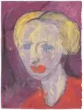 Emil Nolde, Frauenkopf (blaue Augen, blondes Haar), 1920, gouache and watercolor on paper