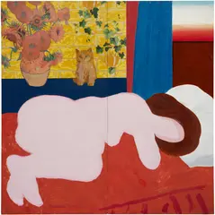 Tom Wesselmann, Great American Nude #18, 1961, oil, wax crayons and printed paper collage on two joined panels