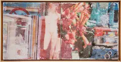 Robert Rauschenberg, Fanfare (Arcadian Retreats), 1996, fresco, in 2 parts, in artist's frame