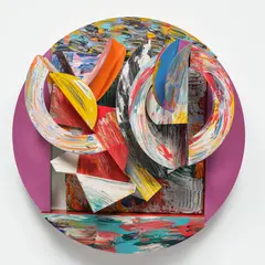 Sam Gilliam, An Imitation Frieze, 1980, acrylic on wood with aluminum