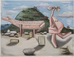 David Smith, Untitled, 1946, oil and tempera on paper mounted to cardboard