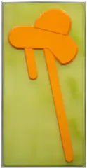Craig Kauffman, Green-Orange, 1964–1965, acrylic lacquer on vacuum formed plastic, in artist's frame