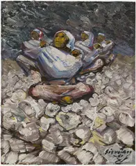 David Alfaro Siqueiros, Ofrenda Carcel Preventiva, oil on panel