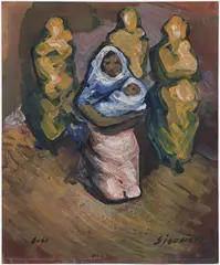 David Alfaro Siqueiros, Untitled, 1961, oil on paper mounted to panel