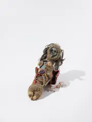 Joyce J. Scott, Mammie Wada IV, 1978–1981, mixed media, beads, thread, raffia, yarn, hair, ceramics and shells