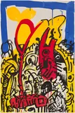 Keith Haring, RED-YELLOW-BLUE #21, acrylic on canvas