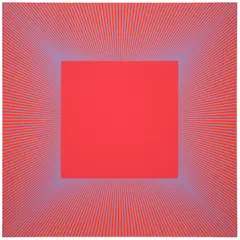Richard Anuszkiewicz, Silent Red Square, 1977, acrylic on canvas