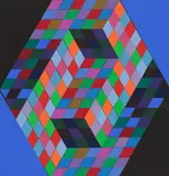 Victor Vasarely, Sans titre, 1970, colored cardboard collage