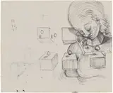 Salvador Dalí, Étude de tête de femme and Étude pour le tableau La Cène (double-sided)