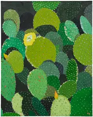 Hilary Pecis, Cactus Blooms, 2017, acrylic on canvas