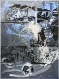 Sigmar Polke, Untitled (Crime Story-Happy End), 2005, acrylic and interference color on paper