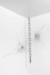 Jim Hodges, I Know This, 1994, steel and silver chain