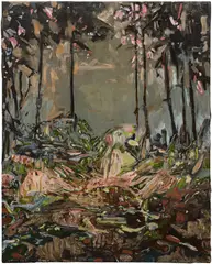 Hernan Bas, That Path, So Scary, 2007, mixed media on canvas over panel