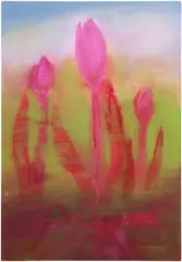 Miriam Cahn, in meinem garten, 22.4.2016, oil on panel