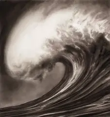 Robert Longo, Study for Serpent's Tongue (Short), 2003, ink and charcoal on vellum