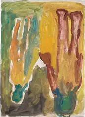 Georg Baselitz, Ohne Titel, gouache and pencil on paper