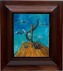 George Condo, The Queen, 1984, acrylic on canvas, in artist's frame