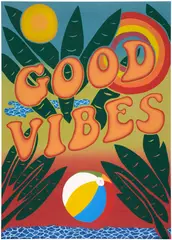 Joel Mesler, Untitled (Good Vibes), 2022, pigment on linen