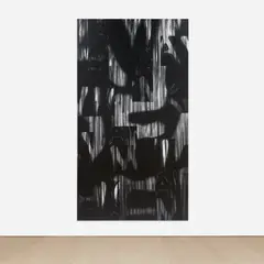 Untitled (A Victim of American Democracy) by Adam Pendleton, 2016, silkscreen ink and spray paint on canvas, laid on panel, sold Nov 2025