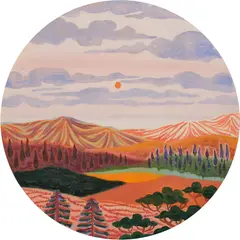 Freya Douglas-Morris, Helter Skelter Hills, 2022, oil on board