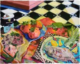 Kate Pincus-Whitney, Americana Still: A Slumber Did My Spirit Seal, 2020, acrylic and Polycolor on canvas