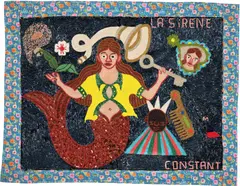 Myrlande Constant, La Sirene (The Mermaid), 1995, beads and sequins hand stitched on cloth