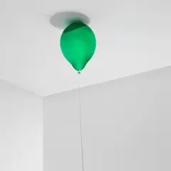 Green Mirror Balloon (dark) by Jeppe Hein, 2017, glass fiber reinforced plastic, chrome lacquer (dark green), magnet and string (white), sold Jul 2025