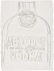 Absolut by Andy Warhol, 1986, graphite on HMP paper, sold Jul 2025