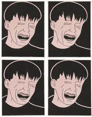 John Wesley, The Days of War and Laughter (from 1969), 1992, acrylic on canvas, in 4 parts
